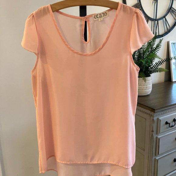 Pink Rose Women's Blouse, Size Medium, Pastel Pink - Picture 4 of 6